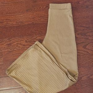 XS Shein brown ribbed knit wide leg pant